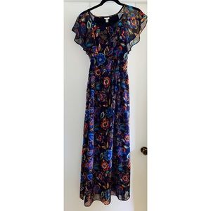 Navy blue floral maxi dress